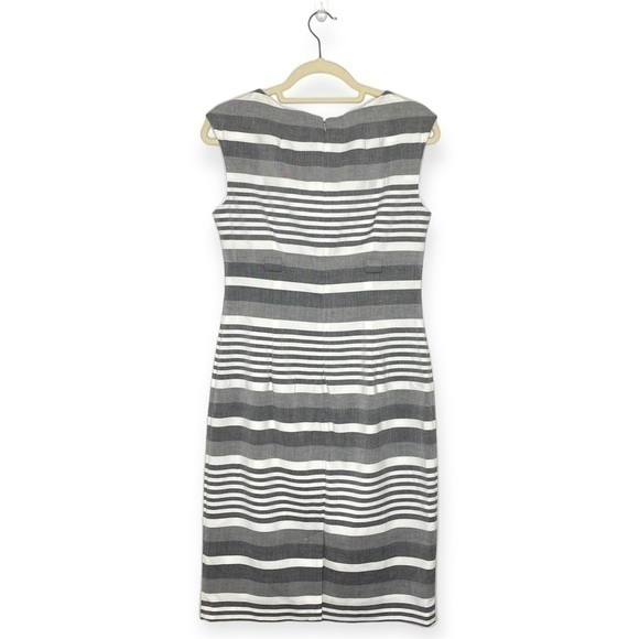Calvin Klein cap sleeve mini sheath dress in gray and white stripes size 6 - Picture 5 of 14